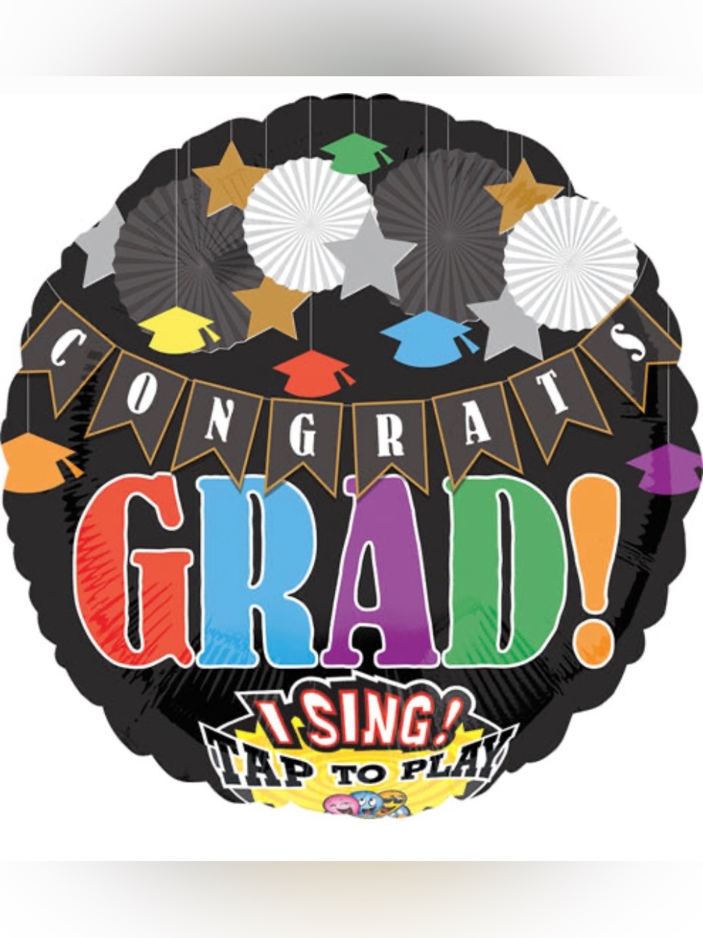 Graduation Round Singing Balloon  28”